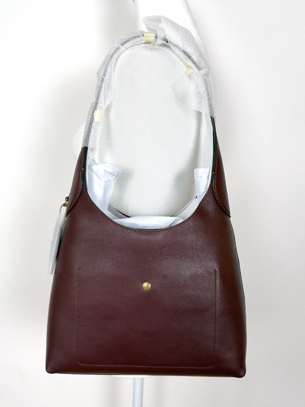 NWT COACH Brooklyn 28 Medium Leather Shoulder Bag Brass/Merlot - Picture 4 of 10
